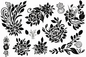 Crazy floral armband, with negative space ,pretty flowy tattoo idea