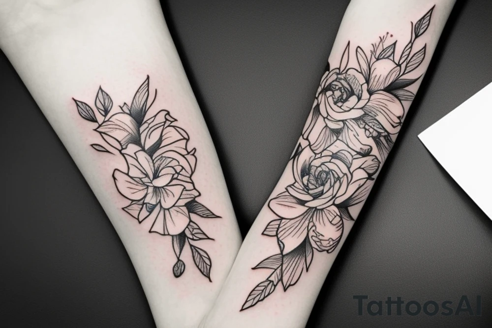 Crazy floral armband, with negative space ,pretty flowy tattoo idea
