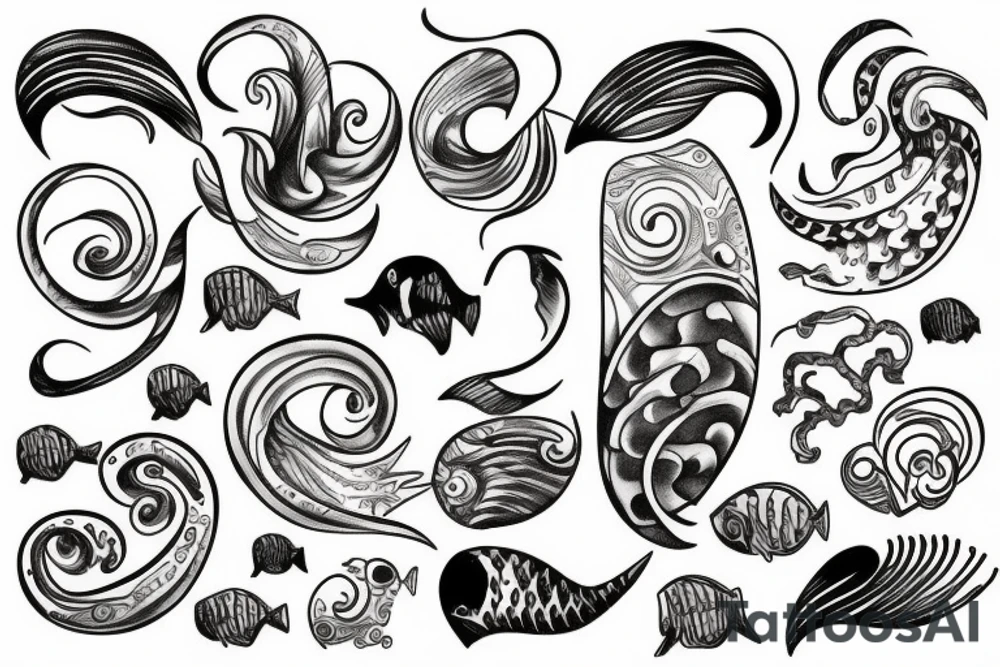 Sea ocean tattoo idea