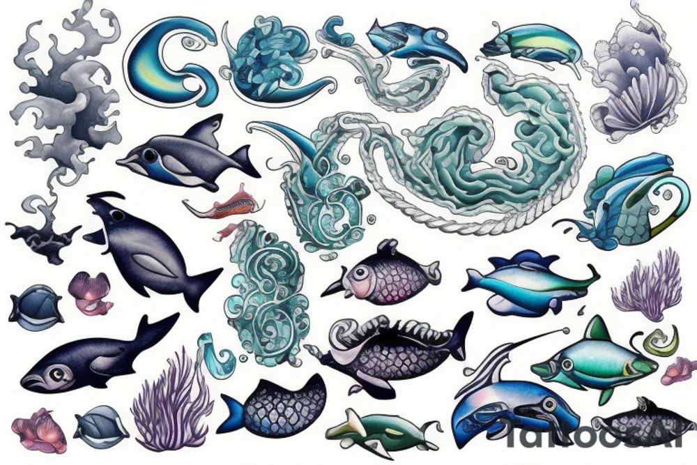 Sea ocean tattoo idea