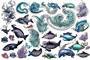 Sea ocean tattoo idea