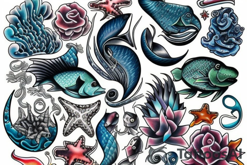 Sea ocean tattoo idea