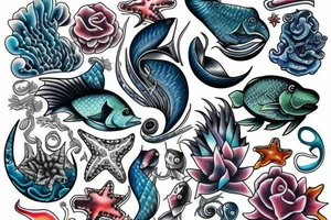 Sea ocean tattoo idea