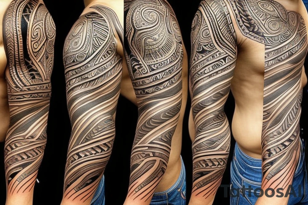 puerto rican tribal sleeve tattoo tattoo idea