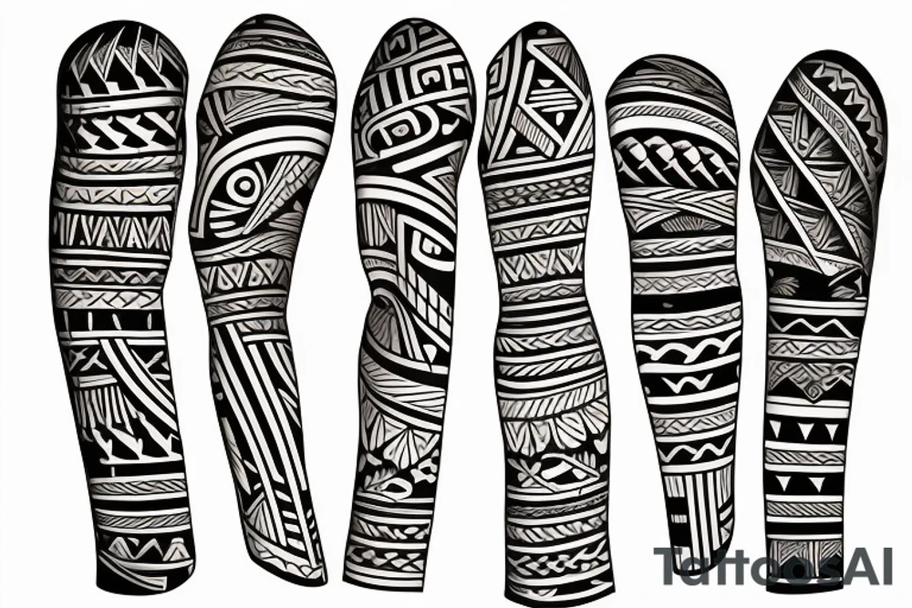 taino and Polynesian tattoo sleeves arm tattoo idea