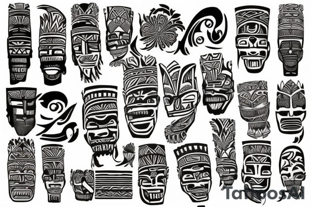 taino and Polynesian tattoo sleeves arm tattoo idea
