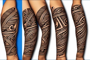 Puerto Rico taino symbol arm sleeve tattoo idea