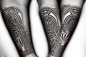 Puerto Rican 
taino symbol arm sleeve tattoo idea