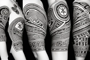 Puerto Rican 
taino symbol arm sleeve tattoo idea