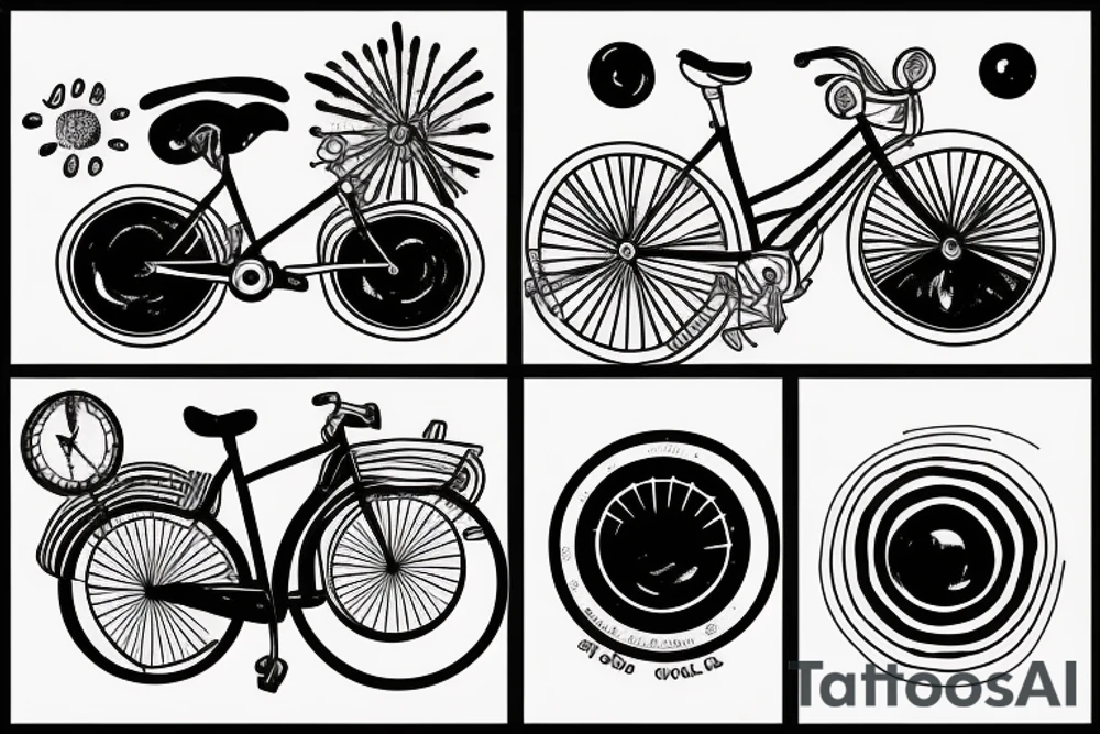 bicycle riding into a black hole tattoo idea