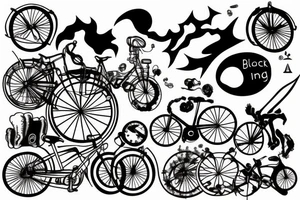 bicycle riding into a black hole tattoo idea