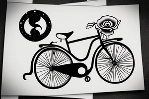 bicycle going into a black hole tattoo idea