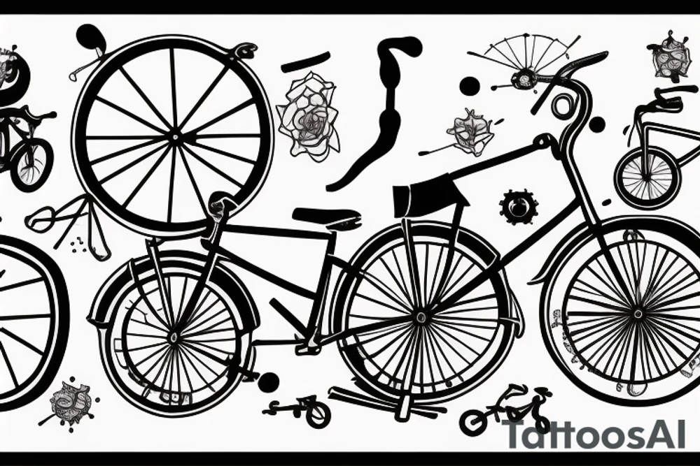 bicycle going into a black hole tattoo idea