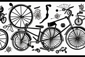 bicycle going into a black hole tattoo idea