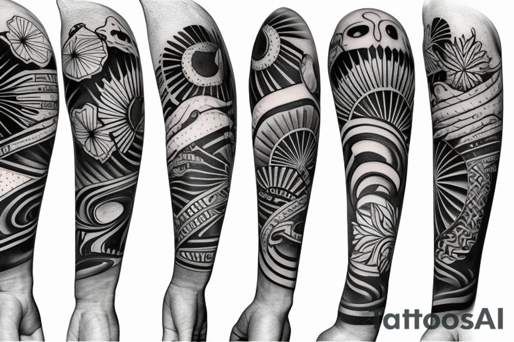 Puerto Rican theel sol de jayuya 
 arm sleeve tattoo idea