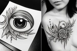 flower fall from heaven leilani God eye, new breeze air tattoo idea