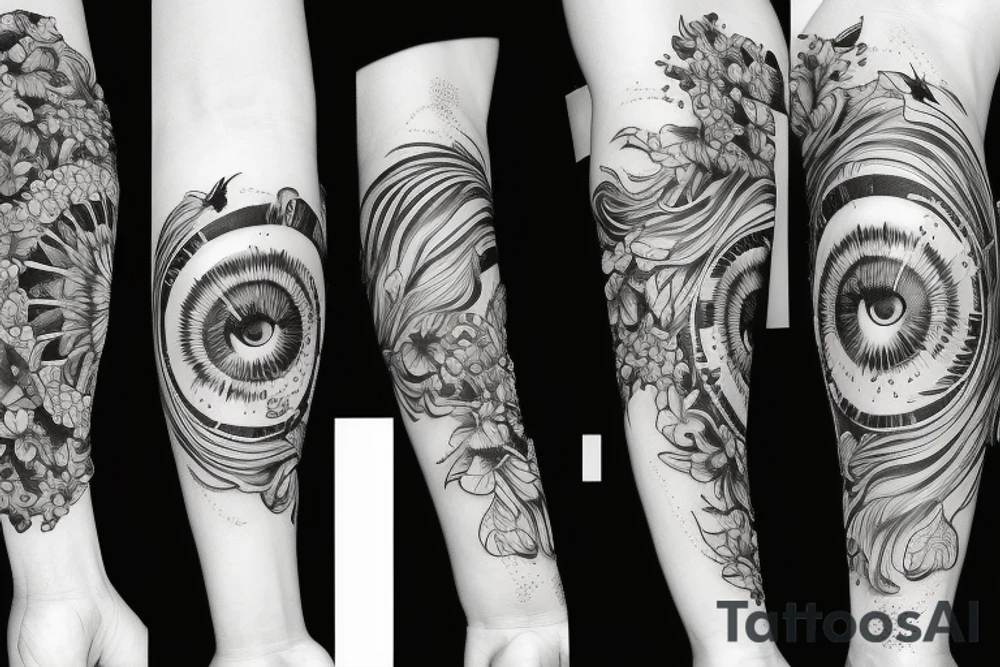 flower fall from heaven leilani God eye, new breeze air tattoo idea