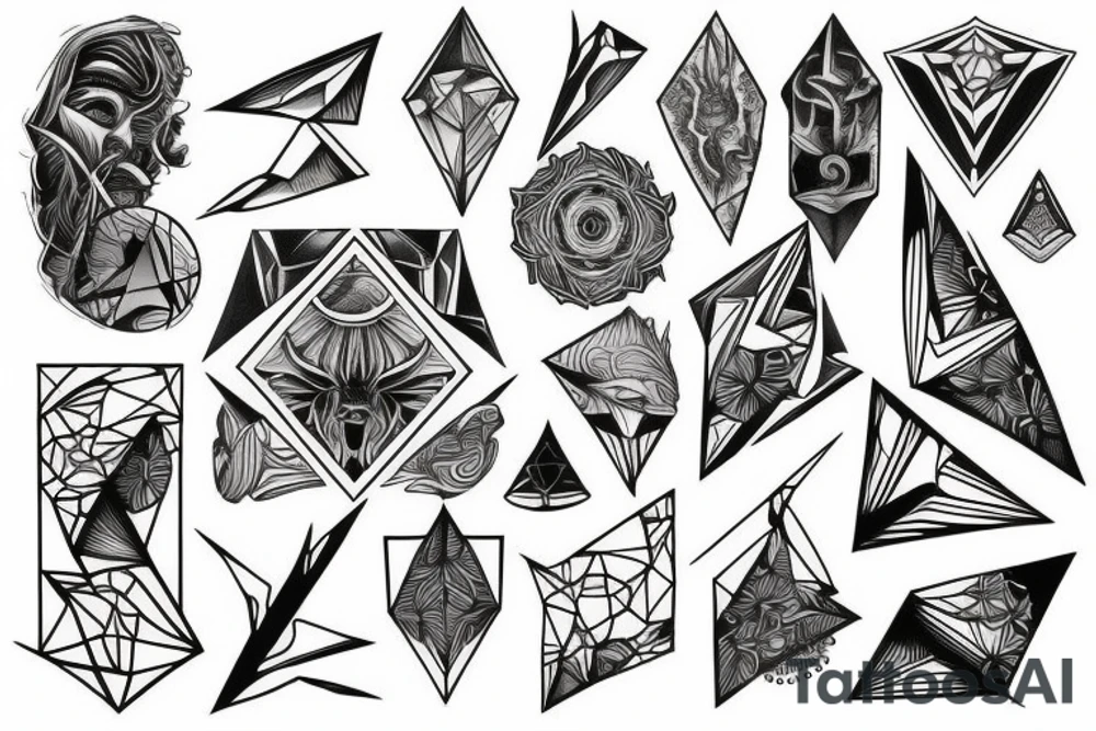 geometric evolution of mankind tattoo idea