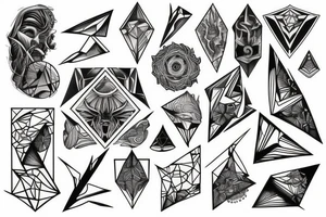 geometric evolution of mankind tattoo idea