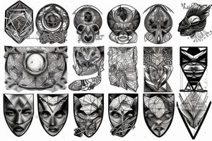 geometric evolution of mankind tattoo idea