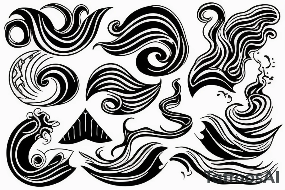 Sea waves tattoo idea