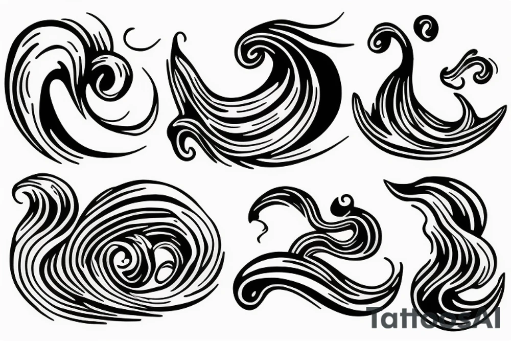 Sea waves tattoo idea