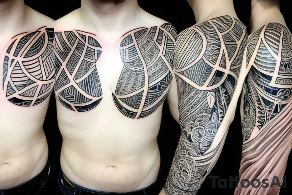 bali fineline tattoo
geometric evolution of mankind tattoo idea