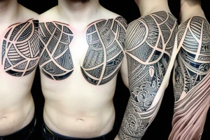 bali fineline tattoo
geometric evolution of mankind tattoo idea