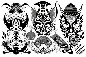bali fineline tattoo
geometric evolution of mankind tattoo idea