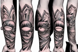 heaven plus flower plus fall from heaven leilani plus God Eye plus new breeze air arm sleeve tattoo idea