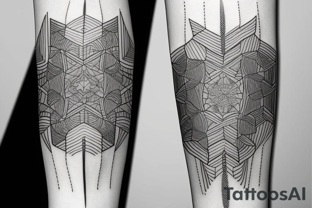 fine line tattoo
geometric evolution of mankind tattoo idea
