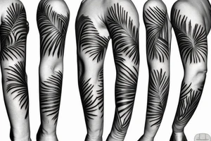palm tree sleeve tattoo idea
