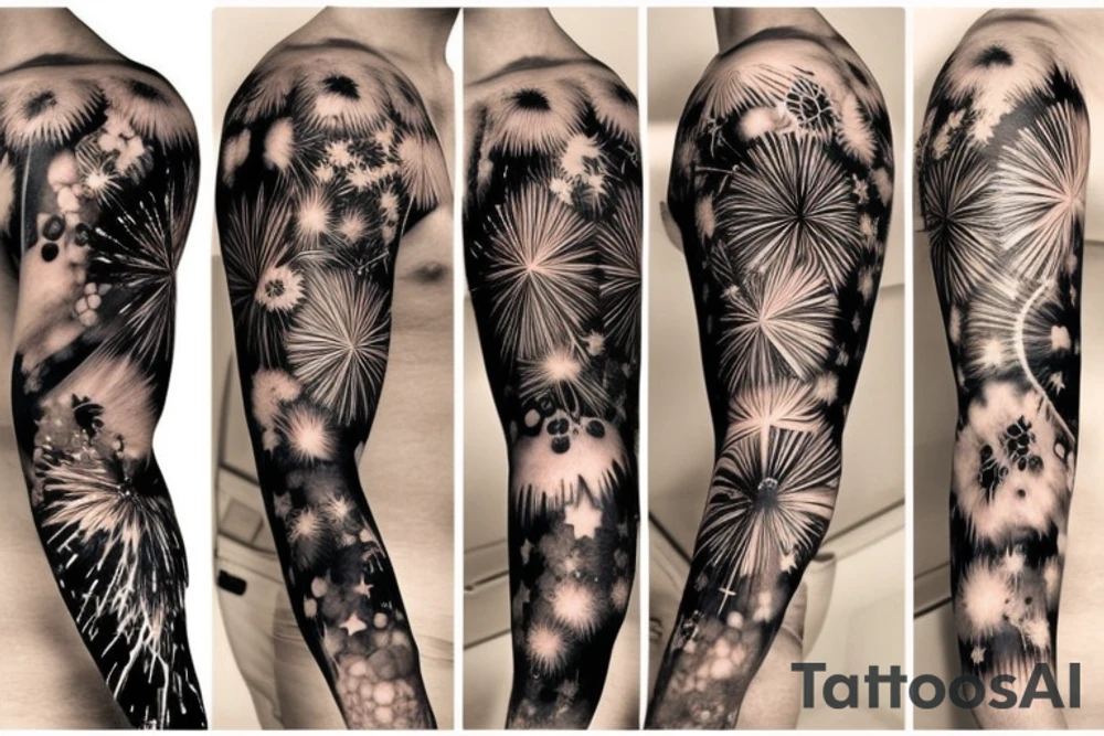fireworks sleeve tattoo idea