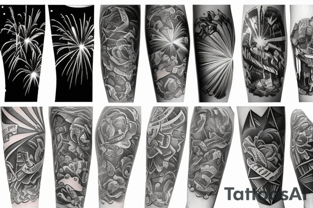fireworks sleeve tattoo idea