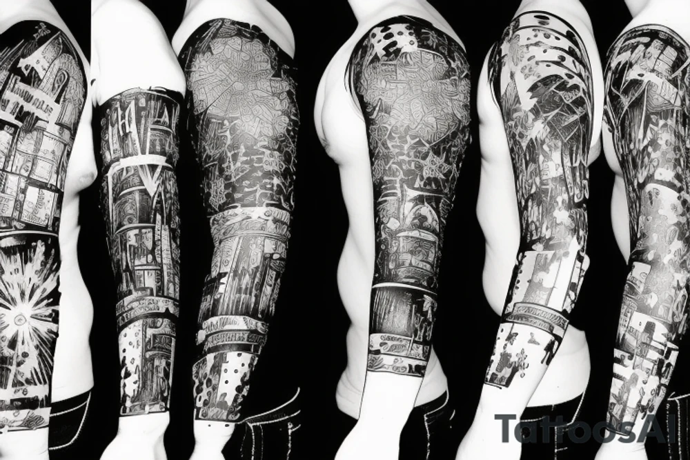 fireworks sleeve tattoo idea