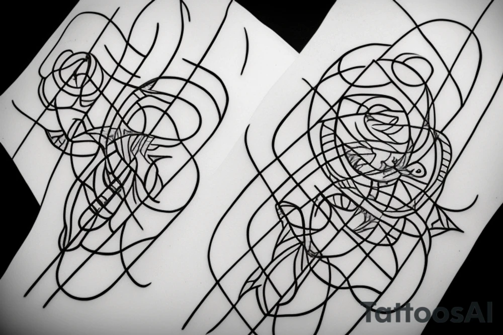 continuous line tattoo, black women silhouettes intertwining tattoo idea continuous line tattoo, black women silhouettes intertwining tattoo idea