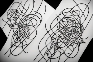 continuous line tattoo, black women silhouettes intertwining tattoo idea