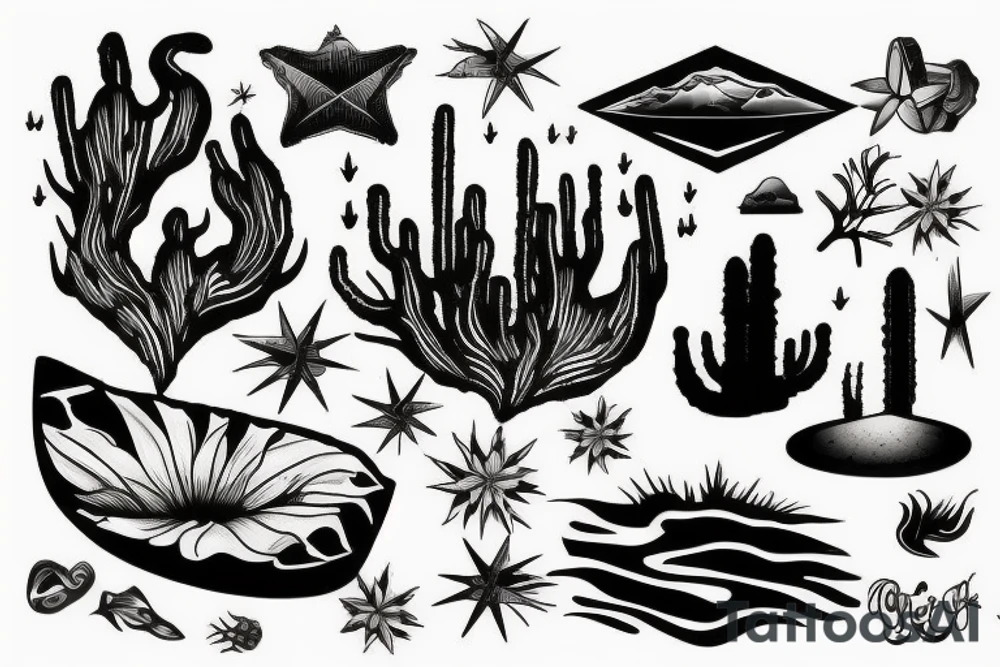 Lake in the desert tattoo idea