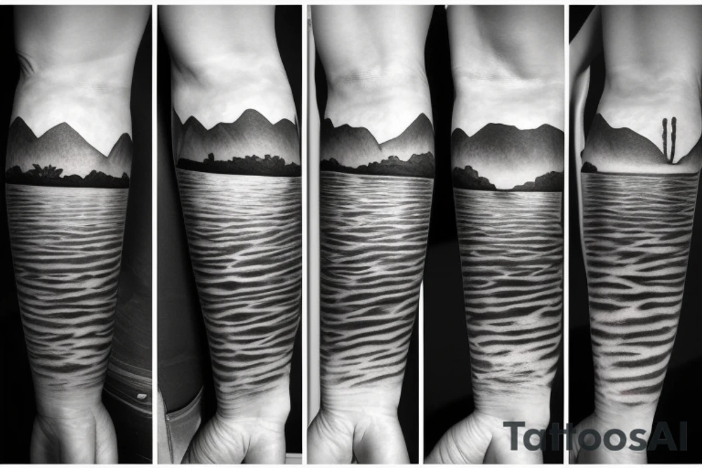 Lake in the desert tattoo idea