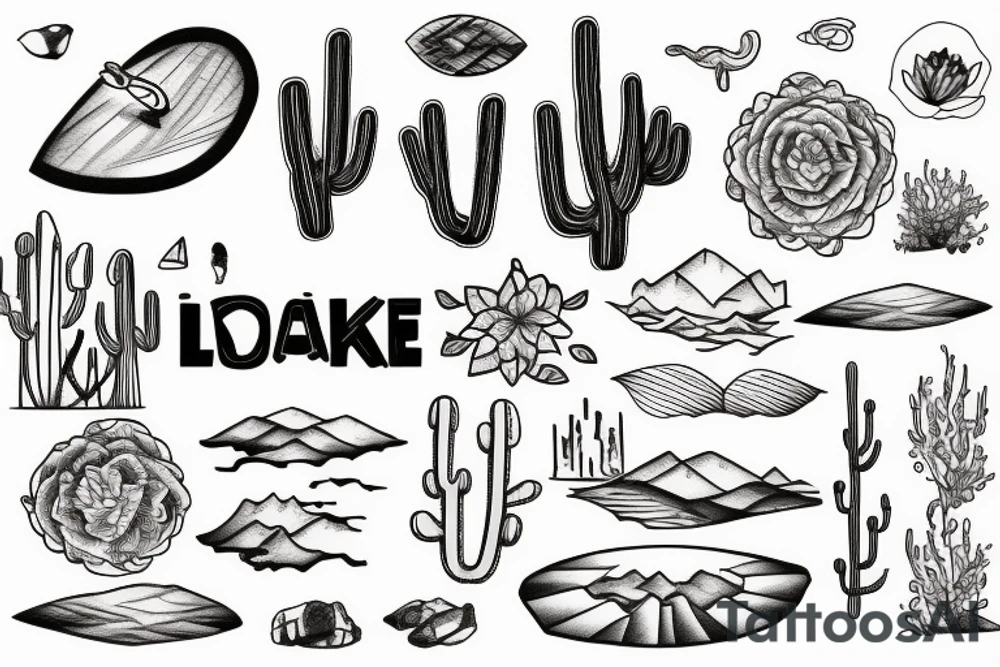Lake in the desert tattoo idea