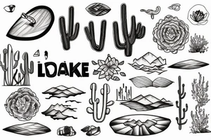Lake in the desert tattoo idea