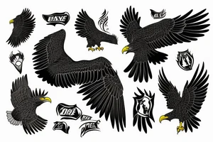 Eagle, raven tattoo idea