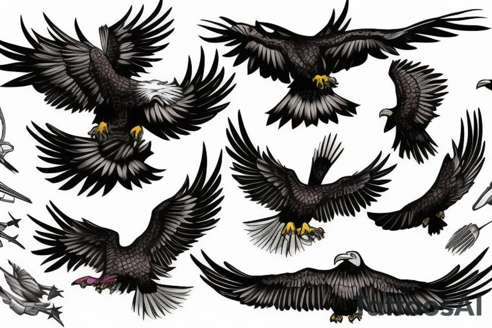 Eagle, raven tattoo idea