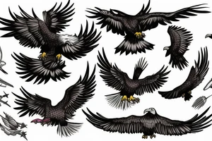Eagle, raven tattoo idea