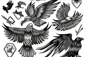 Eagle, raven tattoo idea