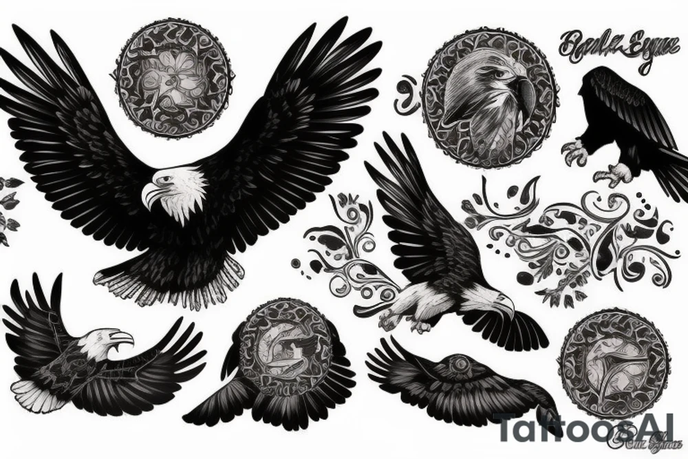 Eagle, raven tattoo idea