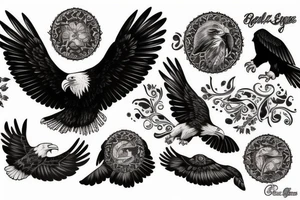 Eagle, raven tattoo idea