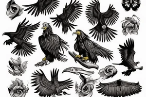 Eagle, raven tattoo idea