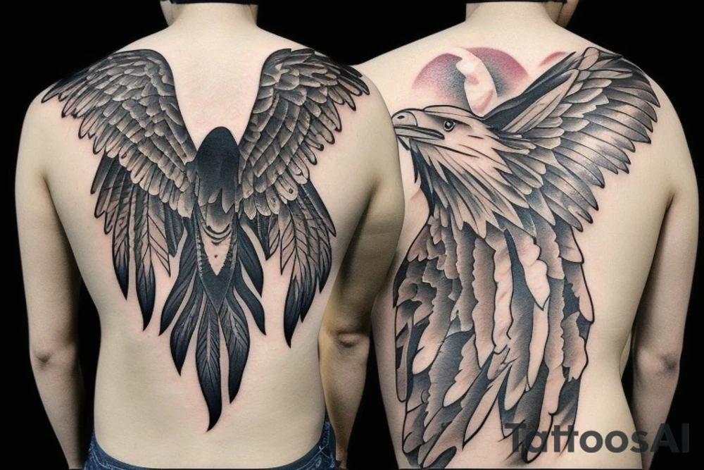 Eagle, raven tattoo idea