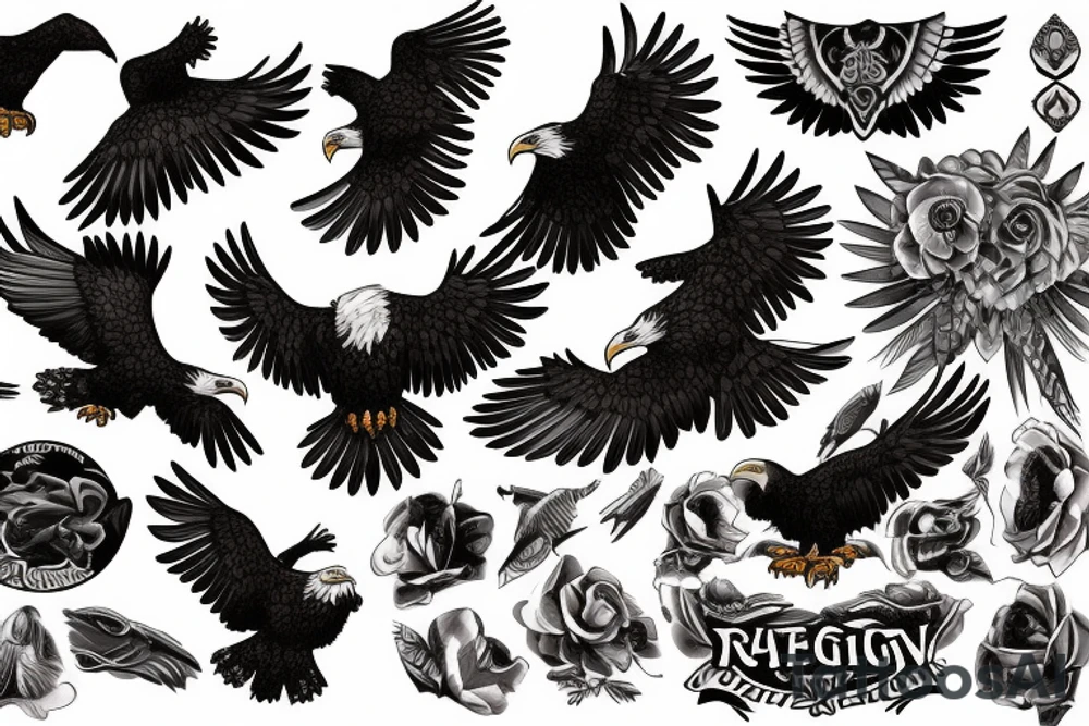 Eagle, raven tattoo idea